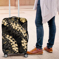 Gold Tropical Leaves Hawaii Mikioi Lei Luggage Cover Luxury Stylized - Polynesian Pride