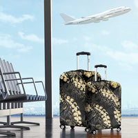 Gold Tropical Leaves Hawaii Mikioi Lei Luggage Cover Luxury Stylized - Polynesian Pride