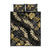 Gold Tropical Leaves Hawaii Mikioi Lei Quilt Bed Set Luxury Stylized - Polynesian Pride