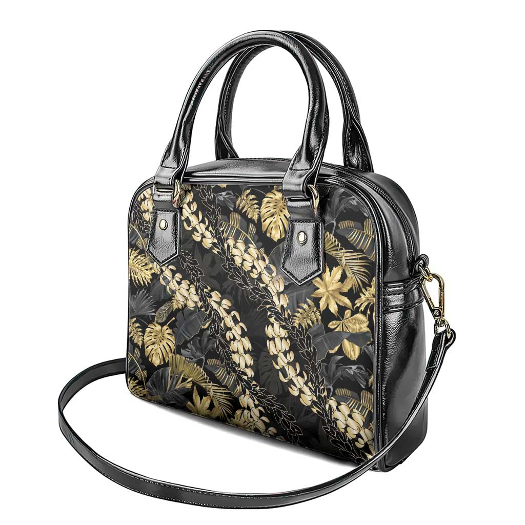 Gold Tropical Leaves Hawaii Mikioi Lei Shoulder Handbag Luxury Stylized - Polynesian Pride