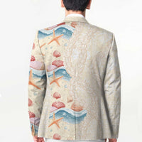 Beige Hawaii Lei Seashells Starfish Blazer Sandy Sylized - Polynesian Pride