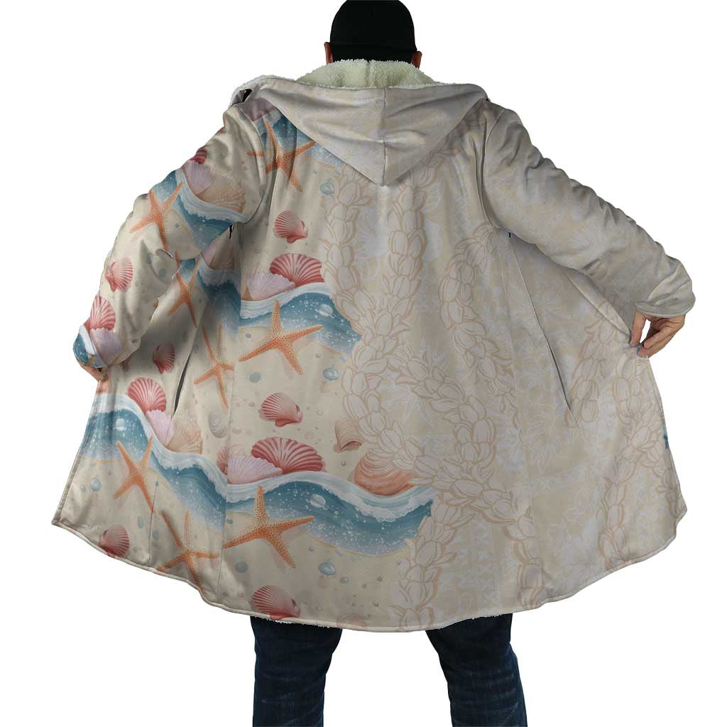 Beige Hawaii Lei Seashells Starfish Cloak Sandy Sylized - Polynesian Pride