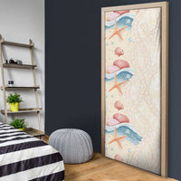 Beige Hawaii Lei Seashells Starfish Door Cover Sandy Sylized - Polynesian Pride