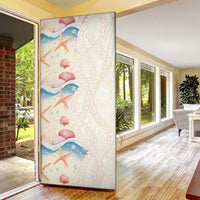 Beige Hawaii Lei Seashells Starfish Door Cover Sandy Sylized - Polynesian Pride