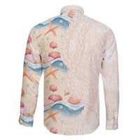 Beige Hawaii Lei Seashells Starfish Family Matching Mermaid Dress and Hawaiian Shirt Sandy Sylized - Polynesian Pride