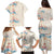 Beige Hawaii Lei Seashells Starfish Family Matching Puletasi and Hawaiian Shirt Sandy Sylized - Polynesian Pride