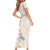 Beige Hawaii Lei Seashells Starfish Family Matching Short Sleeve Bodycon Dress and Hawaiian Shirt Sandy Sylized - Polynesian Pride