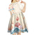 Beige Hawaii Lei Seashells Starfish Kid Short Sleeve Dress Sandy Sylized - Polynesian Pride