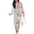 Beige Hawaii Lei Seashells Starfish Off The Shoulder Long Sleeve Dress Sandy Sylized - Polynesian Pride