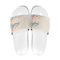 Beige Hawaii Lei Seashells Starfish Slide Sandals Sandy Sylized - Polynesian Pride