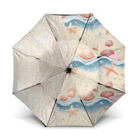 Beige Hawaii Lei Seashells Starfish Umbrella Sandy Sylized - Polynesian Pride