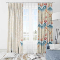 Beige Hawaii Lei Seashells Starfish Window Curtain Sandy Sylized - Polynesian Pride