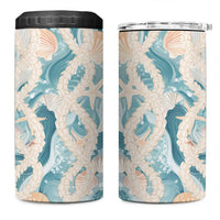 Hawaii Lei Seashells Starfish 4 in 1 Can Cooler Tumbler Fresh Summer Vibe - Polynesian Pride