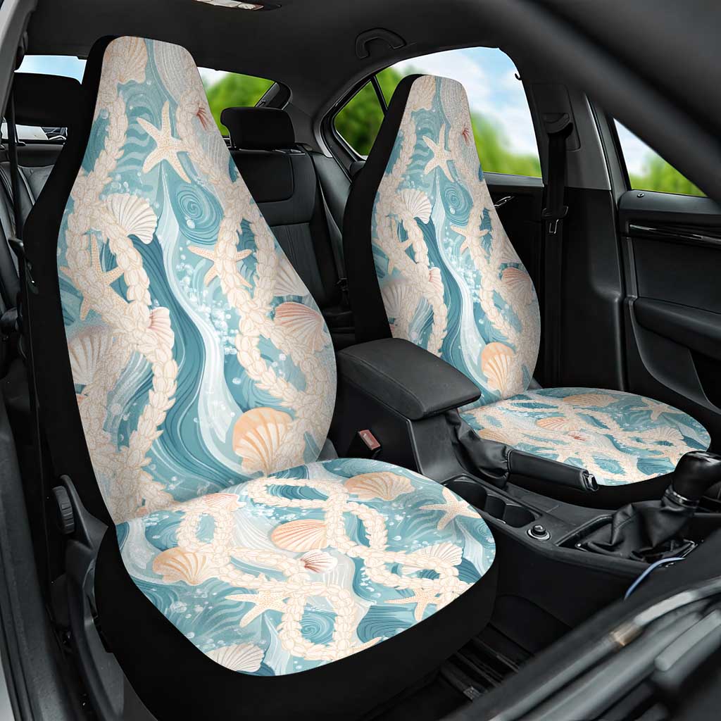 Hawaii Lei Seashells Starfish Car Seat Cover Fresh Summer Vibe - Polynesian Pride
