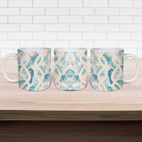 Hawaii Lei Seashells Starfish Ceramic Mug Fresh Summer Vibe - Polynesian Pride