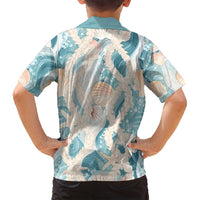 Hawaii Lei Seashells Starfish Family Matching Long Sleeve Bodycon Dress and Hawaiian Shirt Fresh Summer Vibe - Polynesian Pride