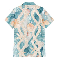 Hawaii Lei Seashells Starfish Family Matching Off Shoulder Short Dress and Hawaiian Shirt Fresh Summer Vibe - Polynesian Pride