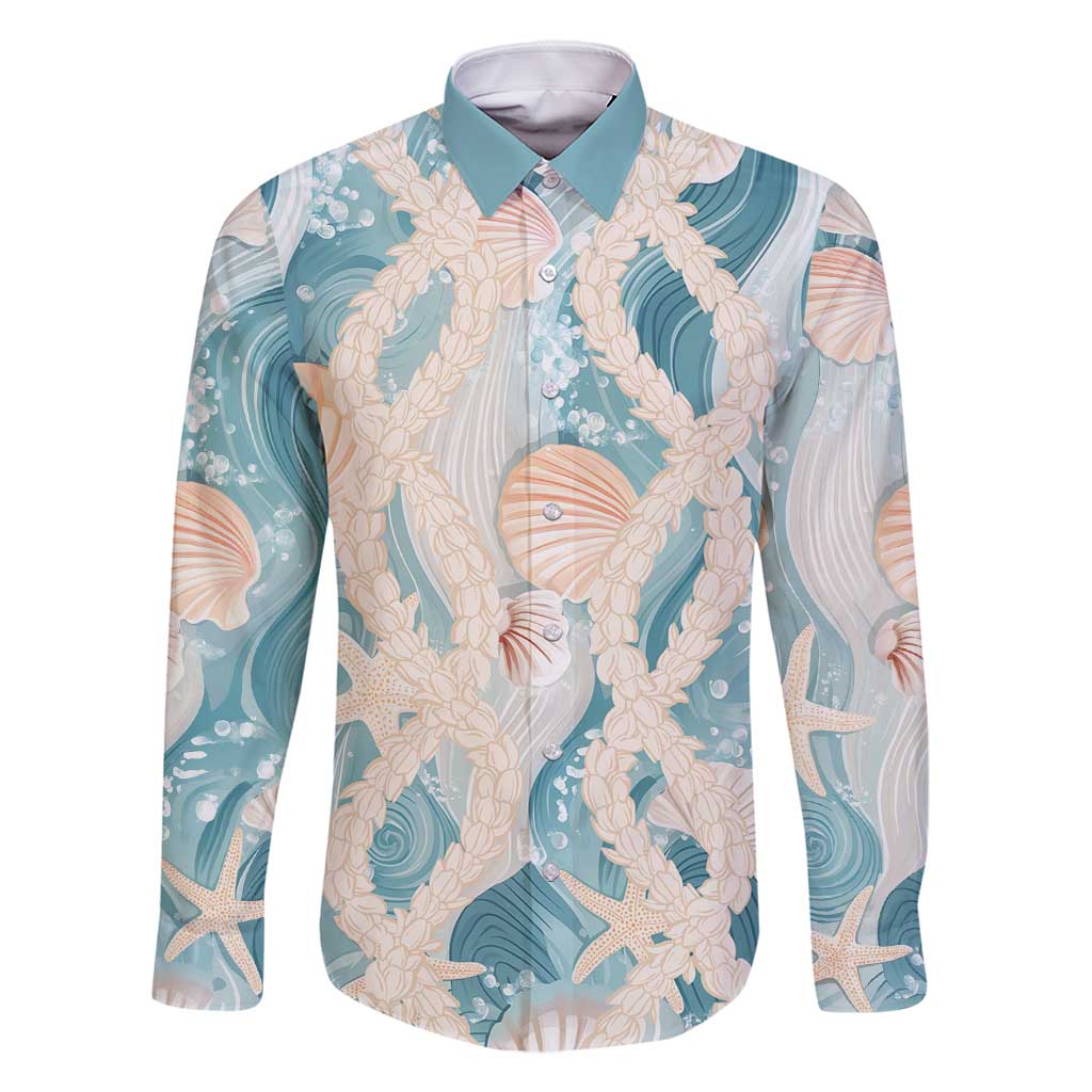 Hawaii Lei Seashells Starfish Family Matching Off Shoulder Short Dress and Hawaiian Shirt Fresh Summer Vibe - Polynesian Pride