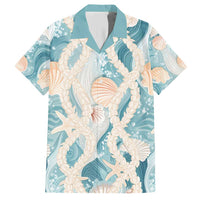 Hawaii Lei Seashells Starfish Family Matching Short Sleeve Bodycon Dress and Hawaiian Shirt Fresh Summer Vibe - Polynesian Pride