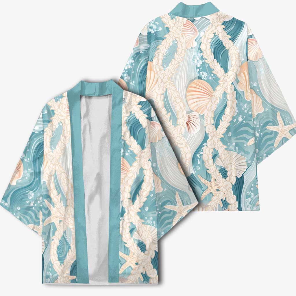 Hawaii Lei Seashells Starfish Kimono Fresh Summer Vibe - Polynesian Pride