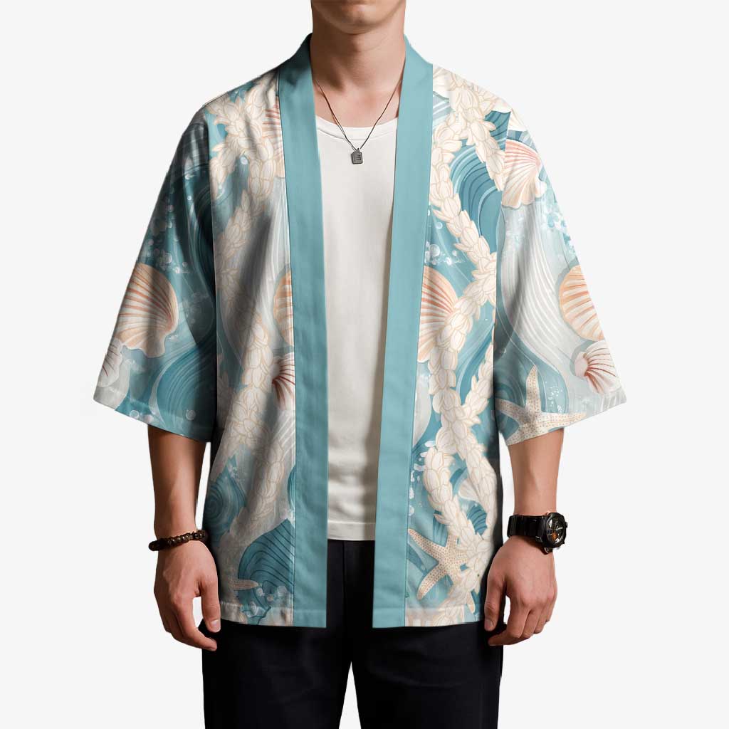 Hawaii Lei Seashells Starfish Kimono Fresh Summer Vibe - Polynesian Pride