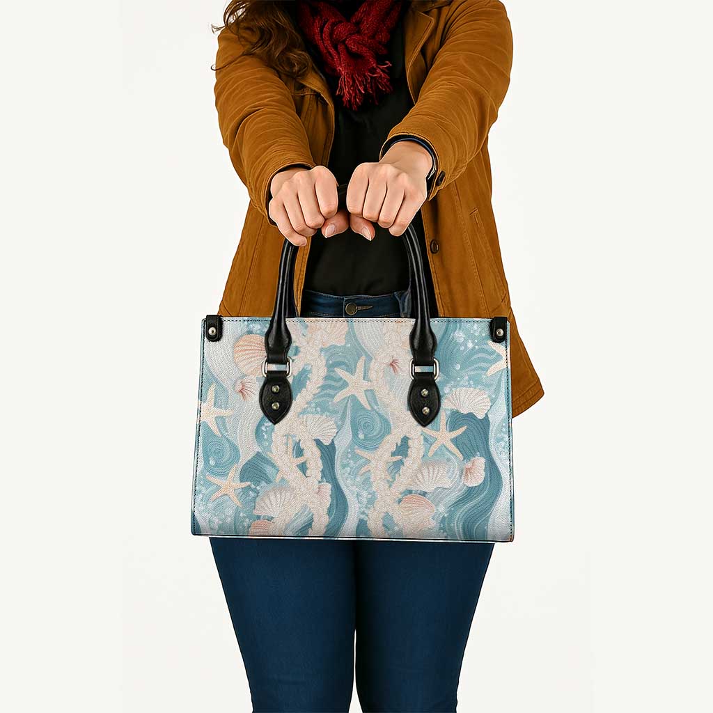 Hawaii Lei Seashells Starfish Leather Bag Fresh Summer Vibe - Polynesian Pride