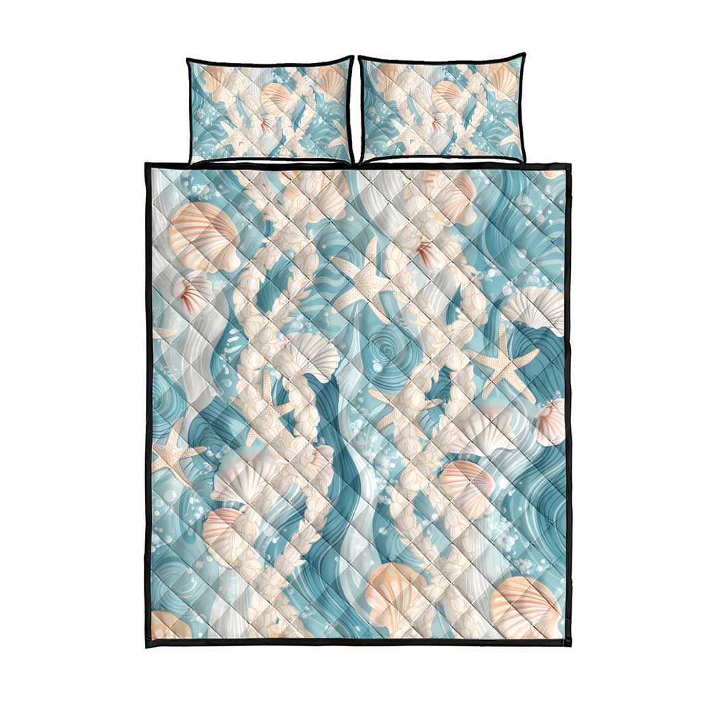 Hawaii Lei Seashells Starfish Quilt Bed Set Fresh Summer Vibe - Polynesian Pride