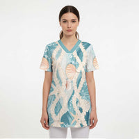 Hawaii Lei Seashells Starfish Scrub Top Fresh Summer Vibe LT01 - Polynesian Pride