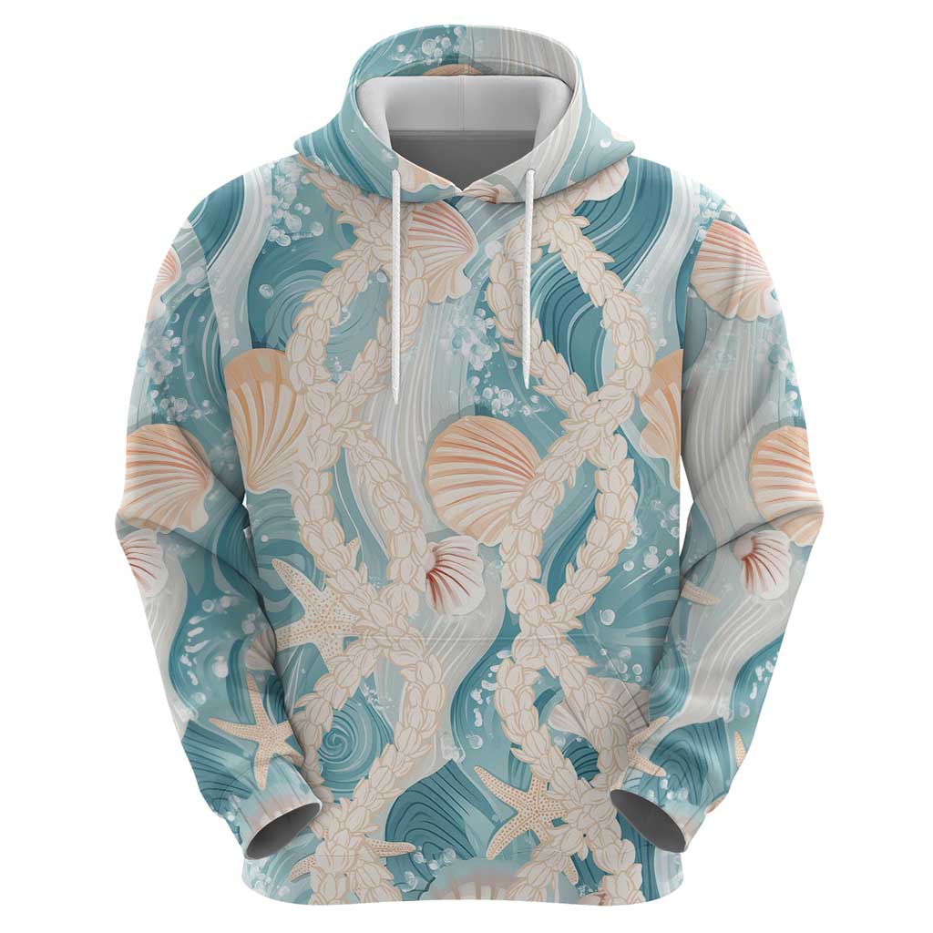 Hawaii Lei Seashells Starfish Zip Hoodie Fresh Summer Vibe - Polynesian Pride