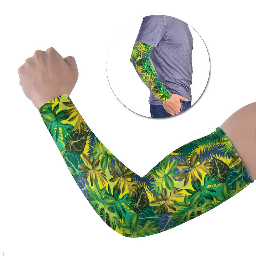 Hawaii Summer Tropical Leaves Arm Sleeves - Polynesian Pride