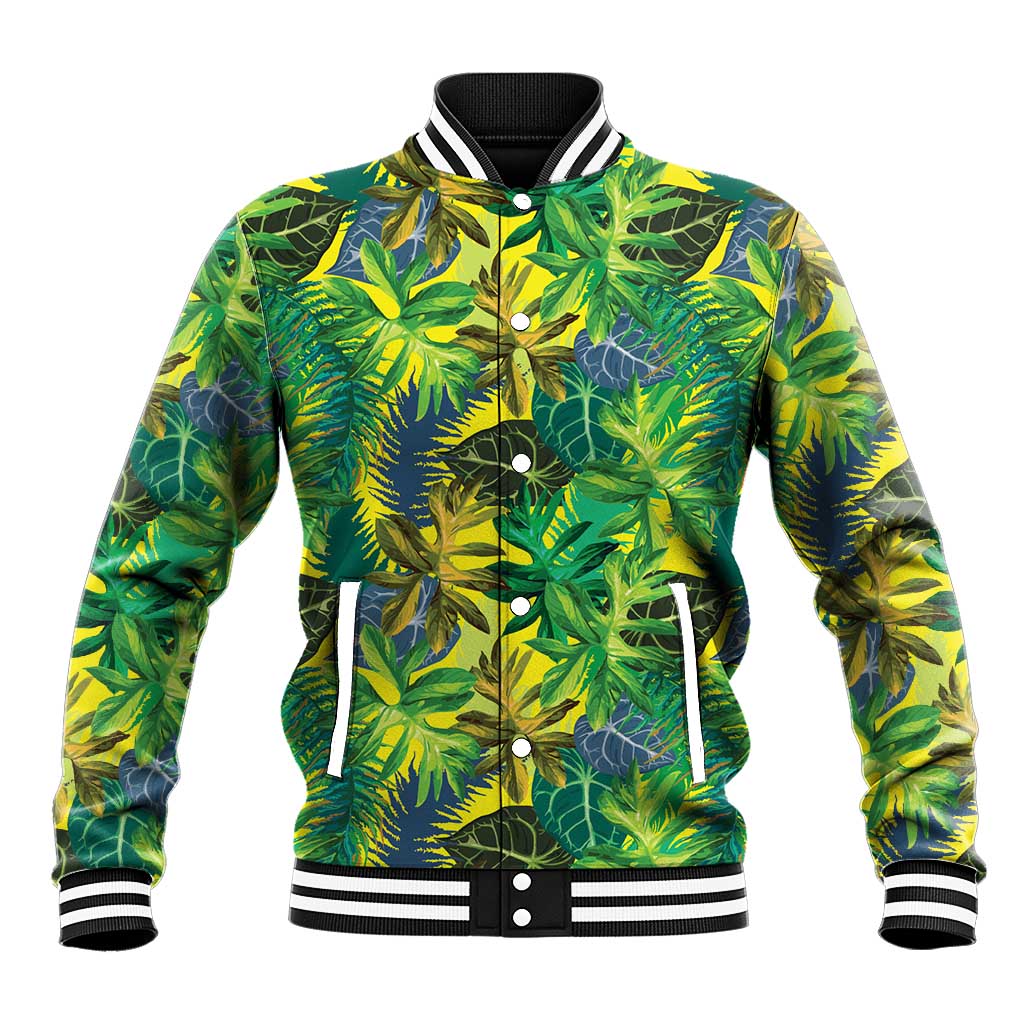 Hawaii Summer Tropical Leaves Baseball Jacket - Polynesian Pride