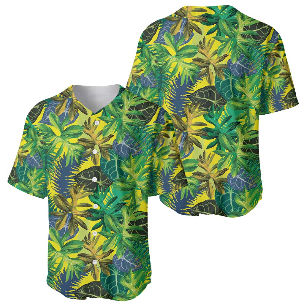 Hawaii Summer Tropical Leaves Baseball Jersey - Polynesian Pride