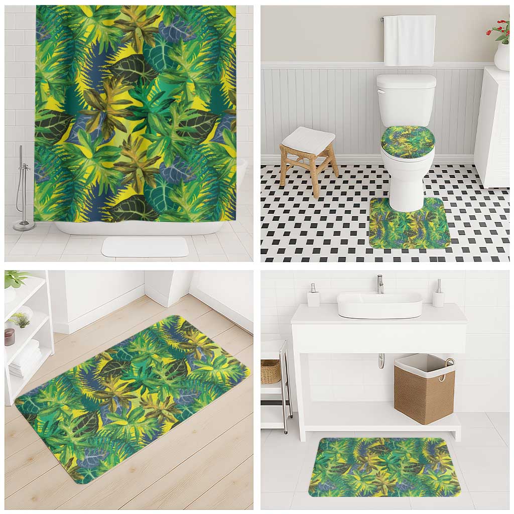 Hawaii Summer Tropical Leaves Bathroom Set - Polynesian Pride