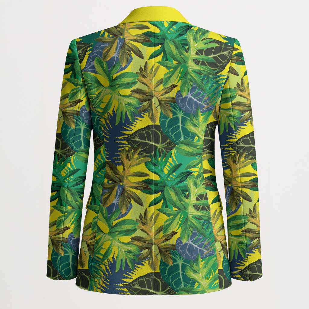 Hawaii Summer Tropical Leaves Blazer - Polynesian Pride