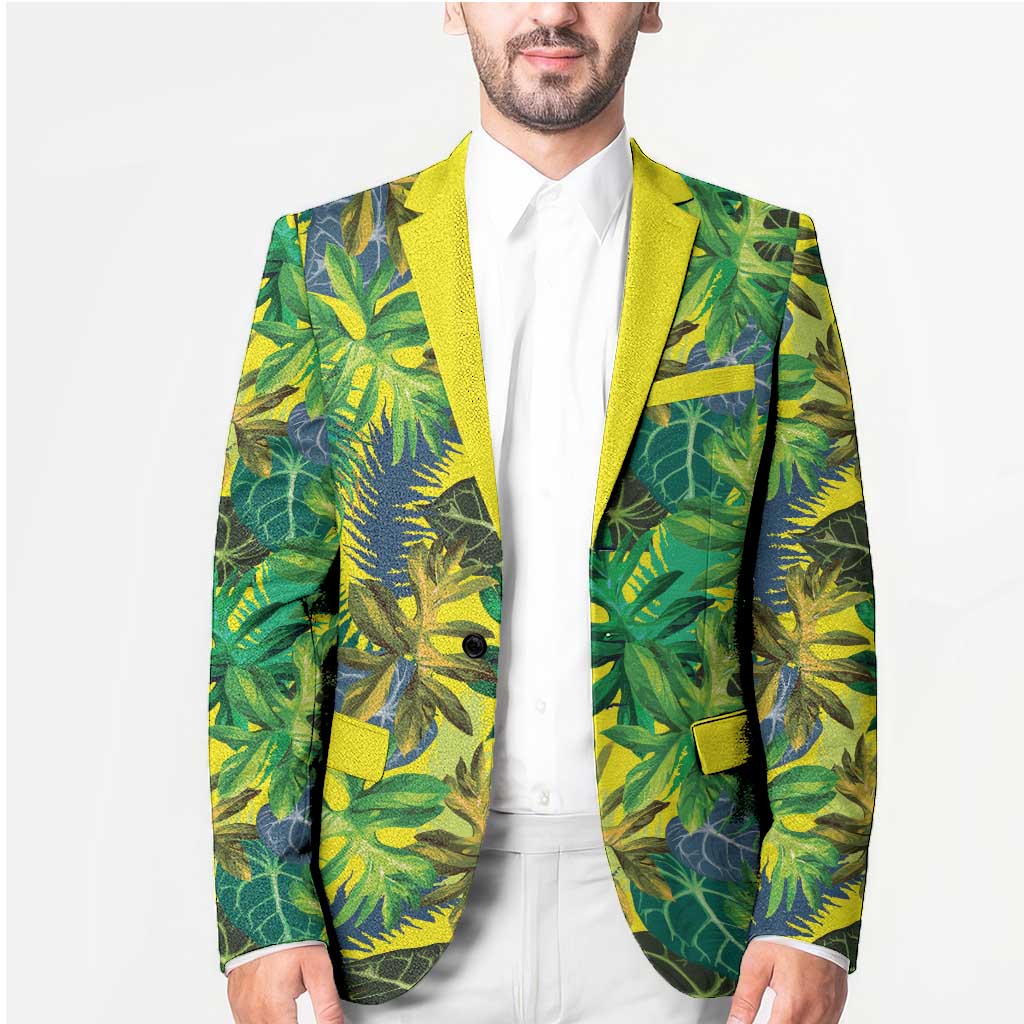 Hawaii Summer Tropical Leaves Blazer - Polynesian Pride