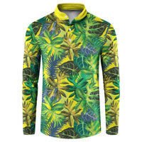 Hawaii Summer Tropical Leaves Button Sweatshirt - Polynesian Pride