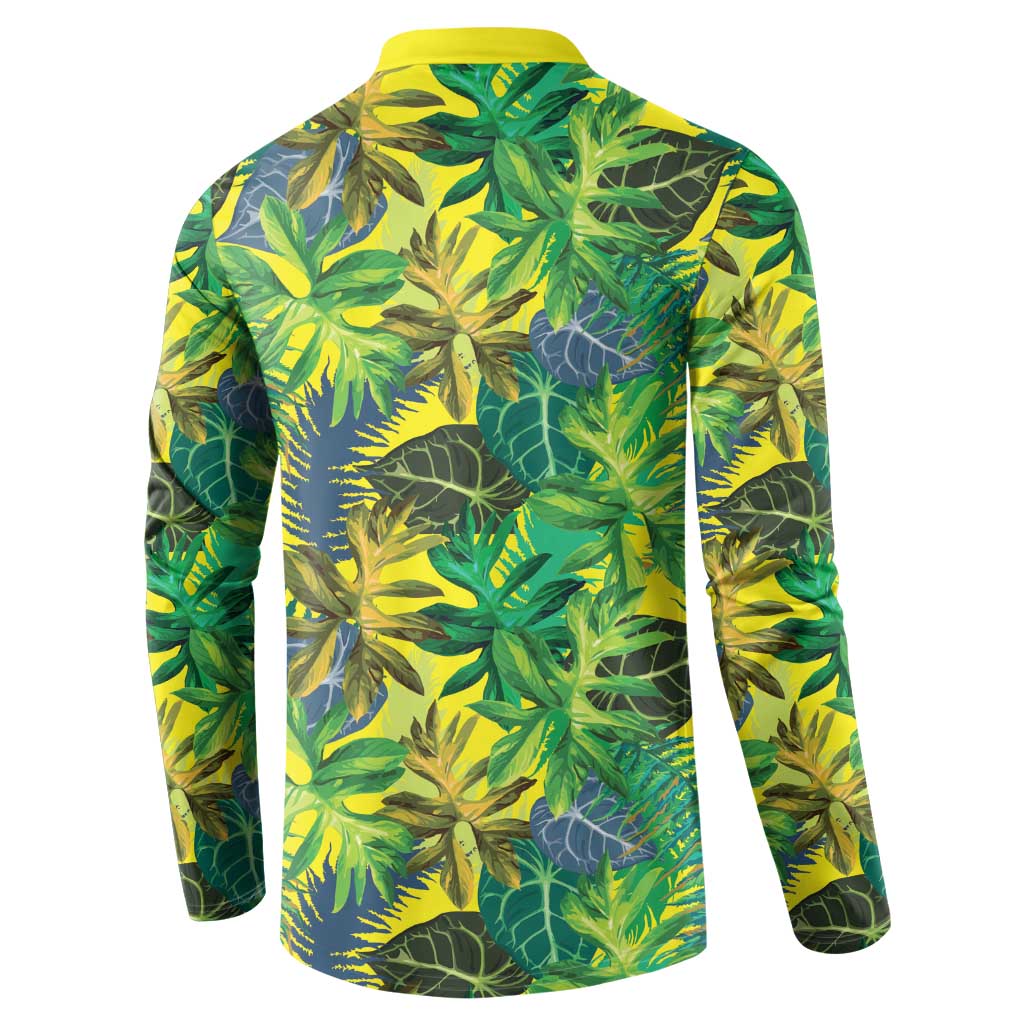 Hawaii Summer Tropical Leaves Button Sweatshirt - Polynesian Pride