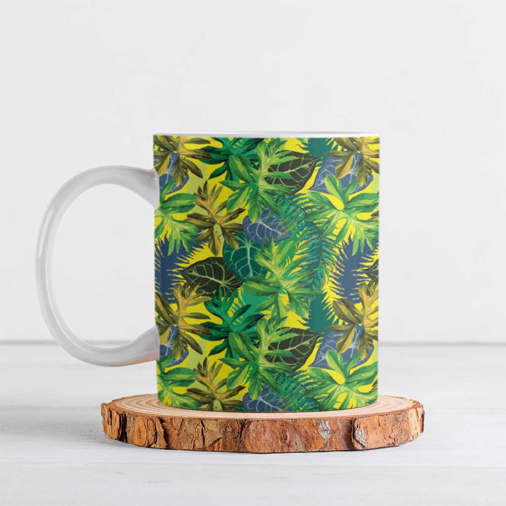 Hawaii Summer Tropical Leaves Ceramic Mug - Polynesian Pride