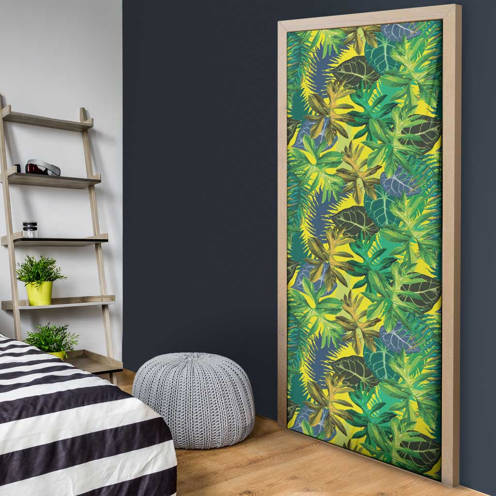 Hawaii Summer Tropical Leaves Door Cover - Polynesian Pride