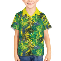 Hawaii Summer Tropical Leaves Family Matching Off The Shoulder Long Sleeve Dress and Hawaiian Shirt - Polynesian Pride