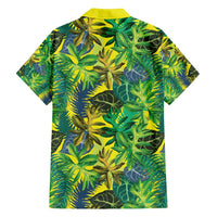 Hawaii Summer Tropical Leaves Family Matching Off Shoulder Short Dress and Hawaiian Shirt - Polynesian Pride