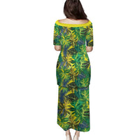 Hawaii Summer Tropical Leaves Family Matching Puletasi and Hawaiian Shirt - Polynesian Pride