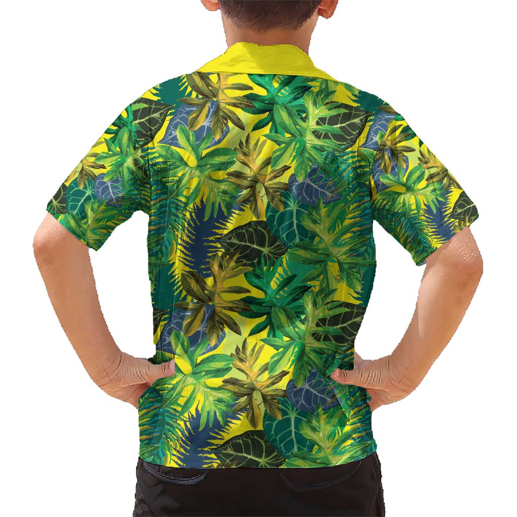Hawaii Summer Tropical Leaves Family Matching Short Sleeve Bodycon Dress and Hawaiian Shirt - Polynesian Pride