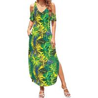 Hawaii Summer Tropical Leaves Family Matching Summer Maxi Dress and Hawaiian Shirt - Polynesian Pride
