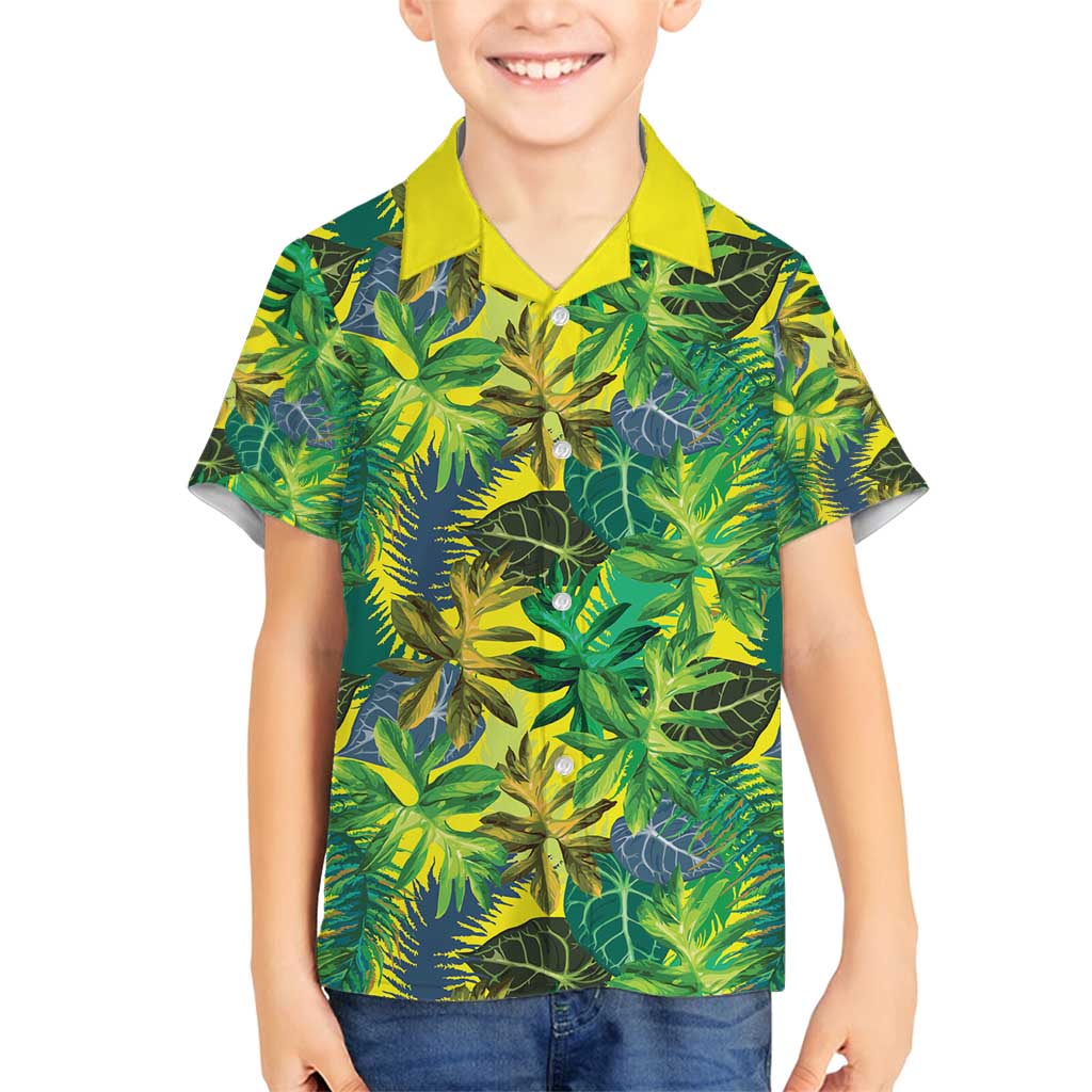 Hawaii Summer Tropical Leaves Family Matching Summer Maxi Dress and Hawaiian Shirt - Polynesian Pride