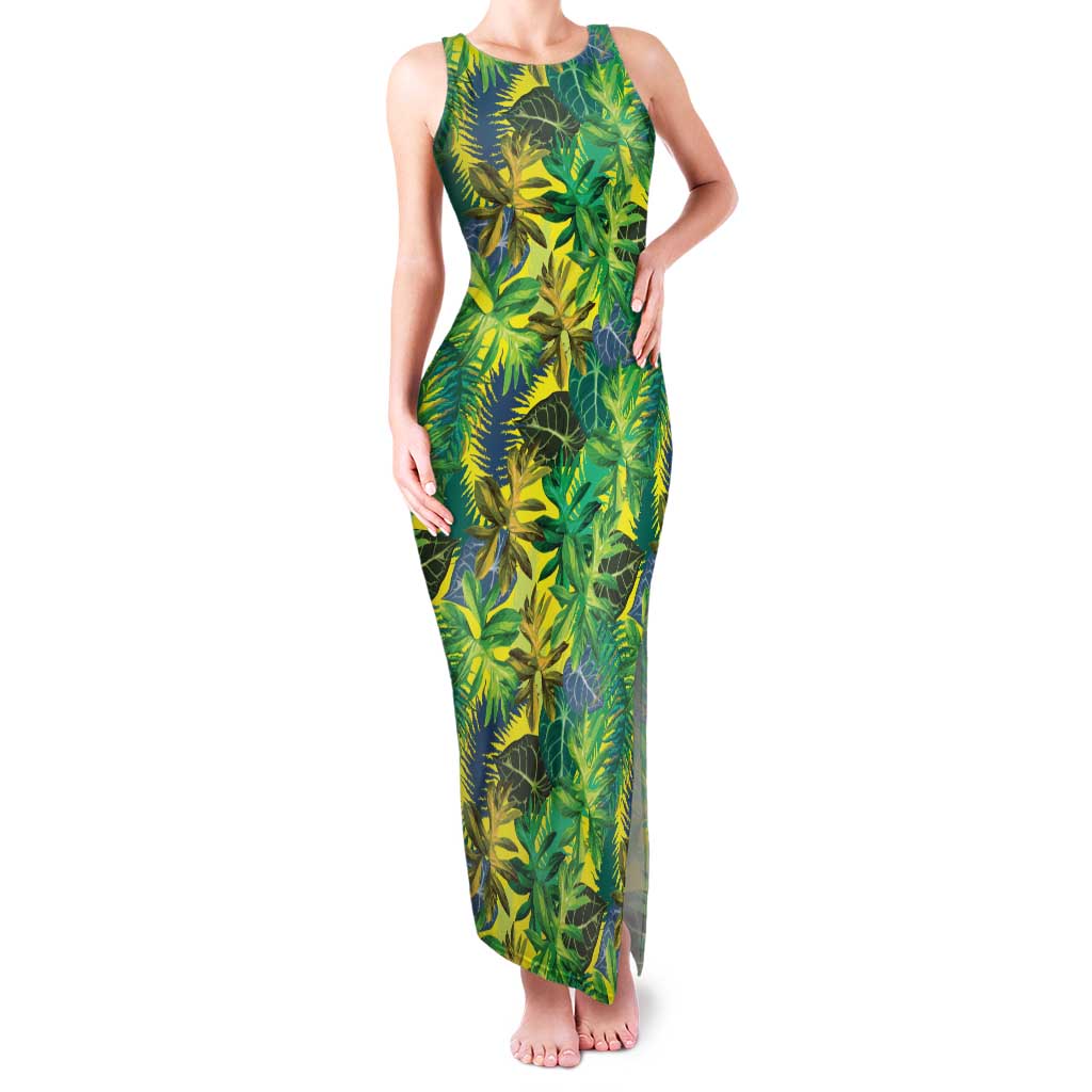 Hawaii Summer Tropical Leaves Family Matching Tank Maxi Dress and Hawaiian Shirt - Polynesian Pride