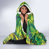 Hawaii Summer Tropical Leaves Hooded Blanket - Polynesian Pride
