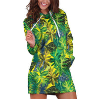 Hawaii Summer Tropical Leaves Hoodie Dress - Polynesian Pride