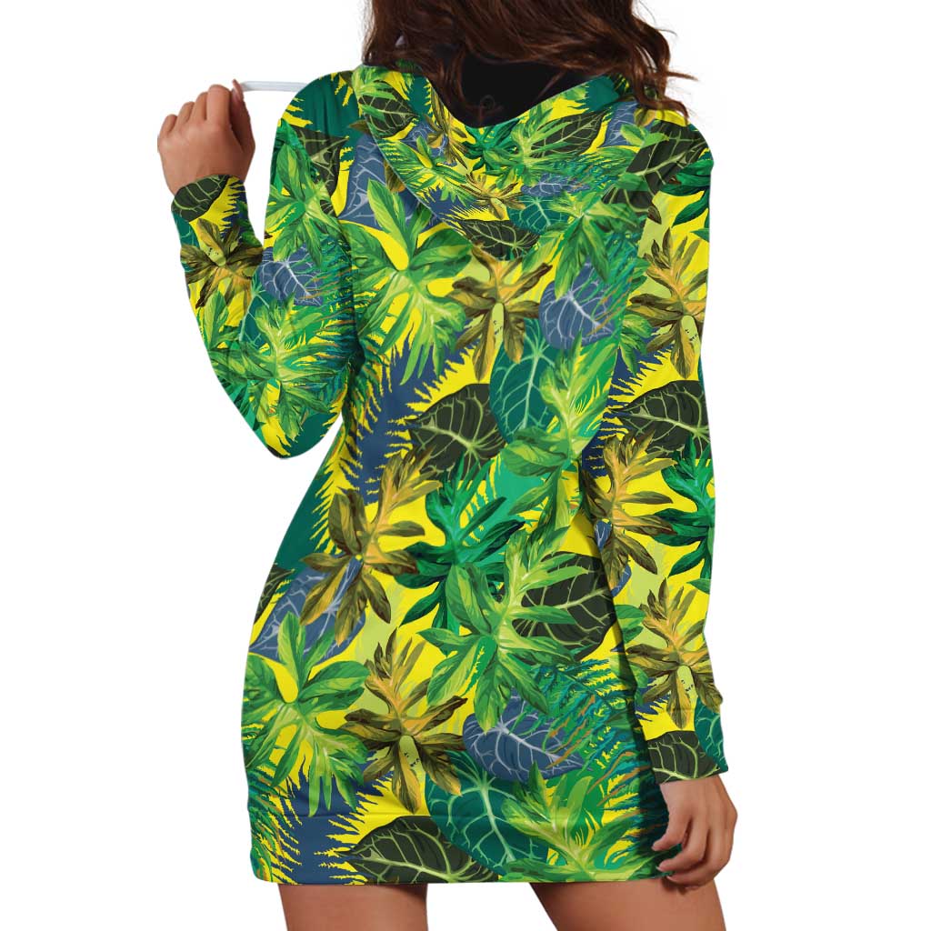 Hawaii Summer Tropical Leaves Hoodie Dress - Polynesian Pride