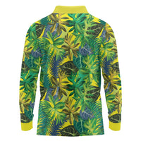 Hawaii Summer Tropical Leaves Long Sleeve Polo Shirt - Polynesian Pride